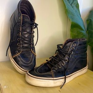 Not for sale  Vans Black Leather old school Dress skater Sneakers size 10